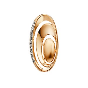 Подвеска из красного золота с фианитами