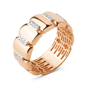 Кольцо из красного золота с фианитами