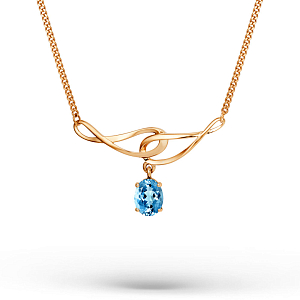 Колье из красного золота с swiss топазом