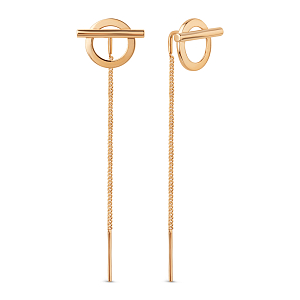 Серьги продевки из красного золота