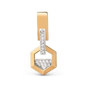 Подвеска из красного золота с фианитами