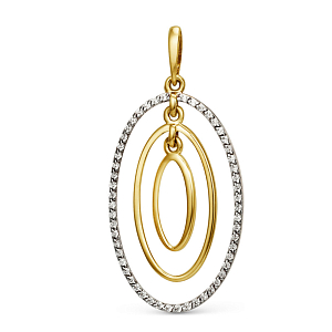 Подвеска из желтого золота с фианитами