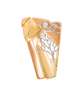 Подвеска из желтого золота с фианитом