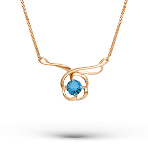 Колье из красного золота с лондон топазом