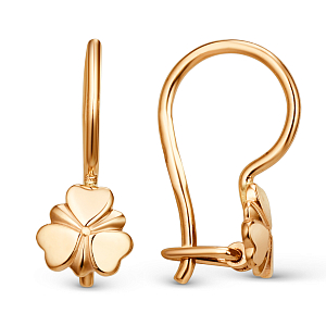 Серьги детские из красного золота