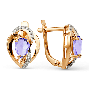 Серьги из красного золота с аметистами