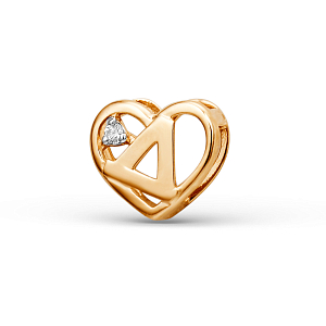 Подвеска из красного золота с фианитом