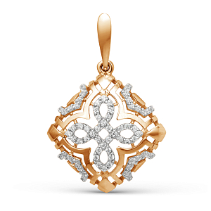 Подвеска из красного золота с фианитами