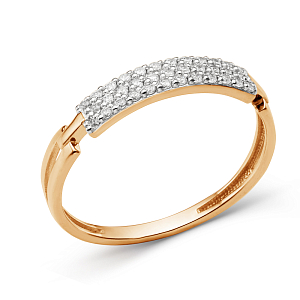 Кольцо из красного золота с фианитами