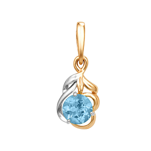 Подвеска из красного золота с swiss топазом