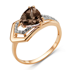 Кольцо из красного золота с раухтопазом