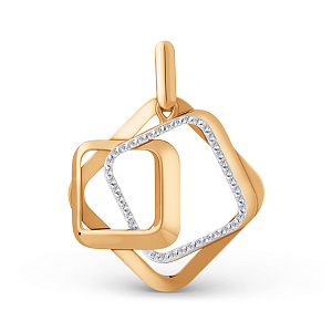 Подвеска из красного золота с фианитами