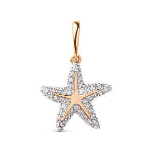 Подвеска из красного золота с фианитами