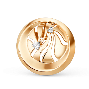 Подвеска из красного золота с фианитами