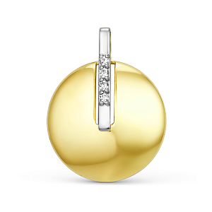 Подвеска из желтого золота с фианитами