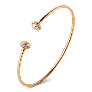 Браслет из красного золота с фианитами