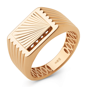 Кольцо печатка из красного золота