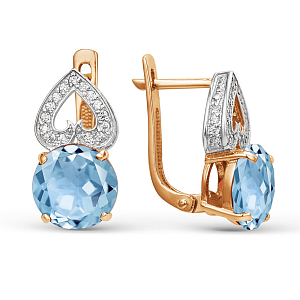 Серьги из красного золота с топазами