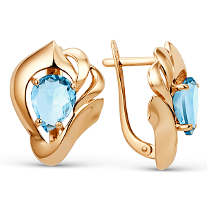 Серьги из красного золота с swiss топазами