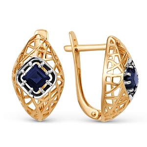 Серьги из красного золота с корундами