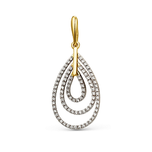 Подвеска из желтого золота с фианитами