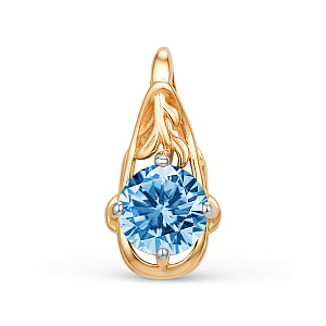 Подвеска из красного золота с swiss топазом