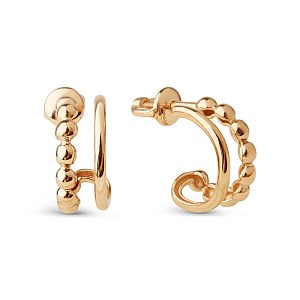 Серьги пусеты из красного золота