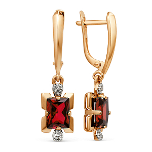 Серьги из красного золота с корундами