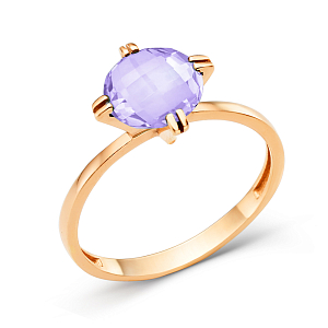 Кольцо из красного золота с аметистом