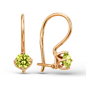 Серьги детские из красного золота