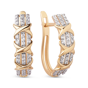 Серьги из красного золота с фианитами