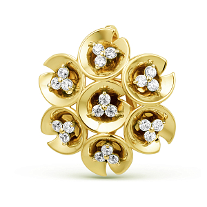 Подвеска из желтого золота с фианитами