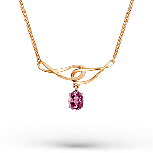 Колье из красного золота с корундом