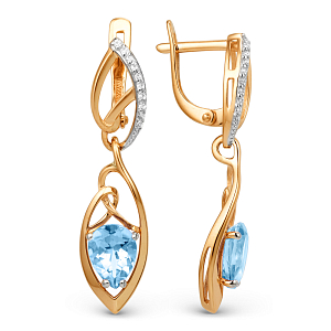 Серьги из красного золота с топазами