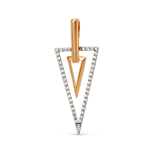 Подвеска из красного золота с фианитами