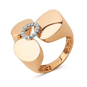 Кольцо из красного золота с фианитами