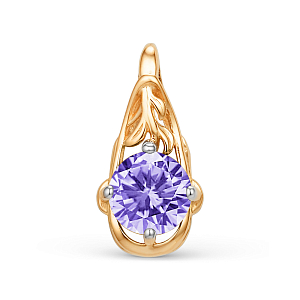 Подвеска из красного золота с аметистом