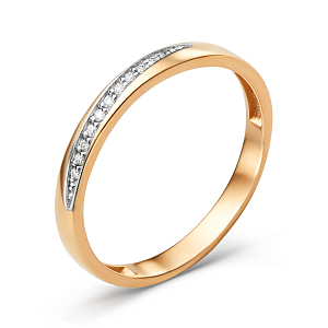 Кольцо из красного золота с фианитами