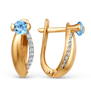 Серьги из красного золота с swiss топазами