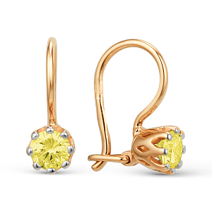 Серьги детские из красного золота