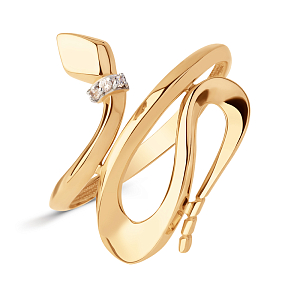 Кольцо из красного золота с фианитами