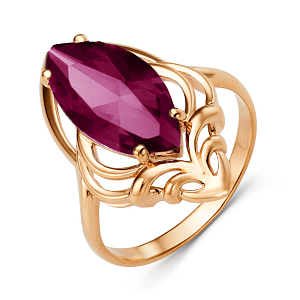 Кольцо из красного золота с корундом