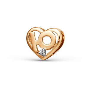 Подвеска из красного золота с фианитом