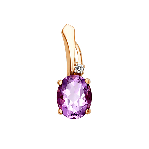 Подвеска из красного золота с аметистом