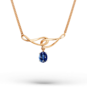 Колье из красного золота с корундом