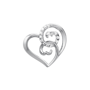 Подвеска из белого золота с фианитами