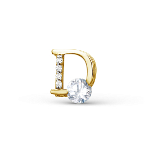 Подвеска из желтого золота с фианитами