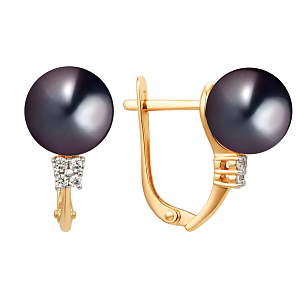 Серьги из красного золота с фианитами