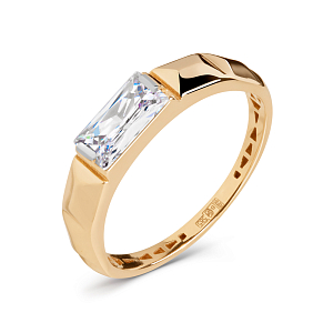 Кольцо из красного золота с фианитом