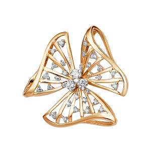 Подвеска из красного золота с фианитами